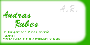 andras rubes business card
